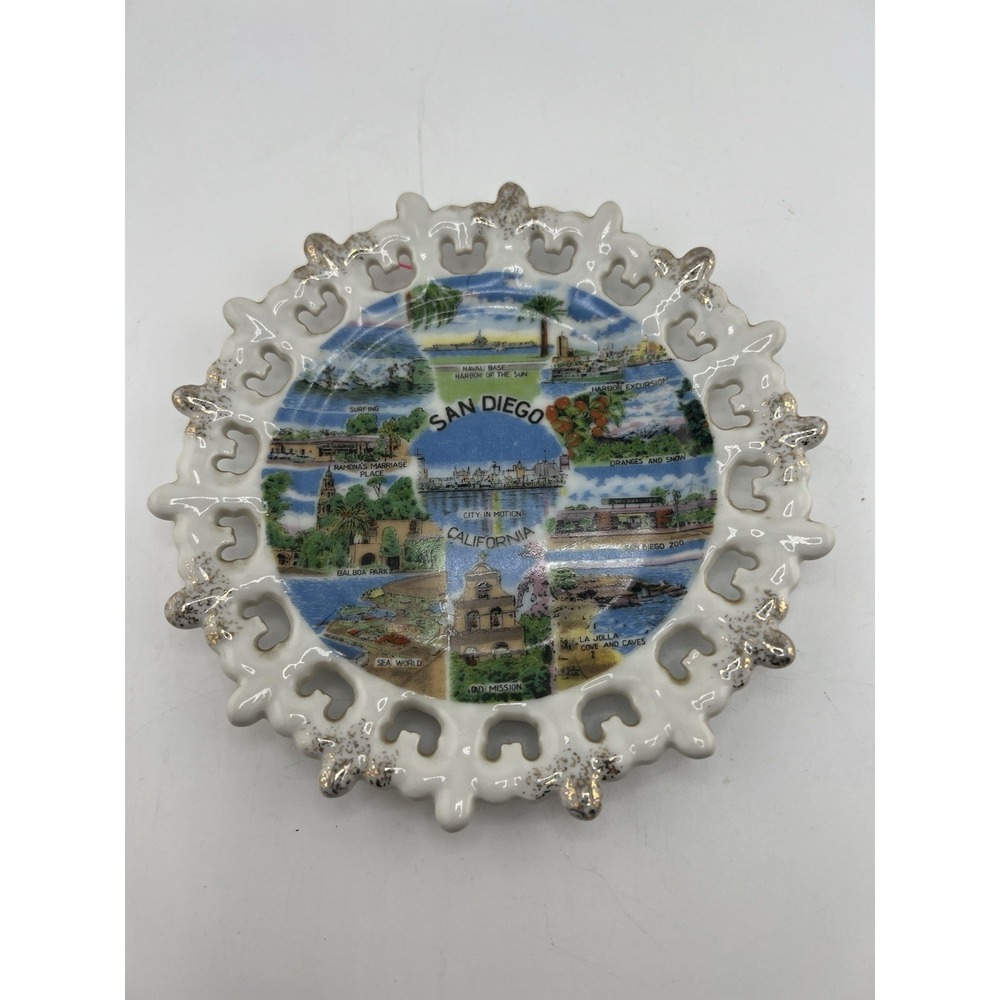 Vintage Kelvin's San Diego California Souvenir Plate Reticulated EdgeJapan D-404